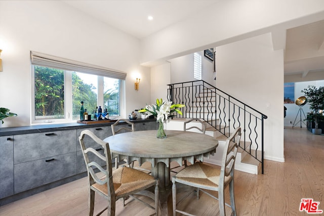 dining area featuring light hardwood / wood-style flooring