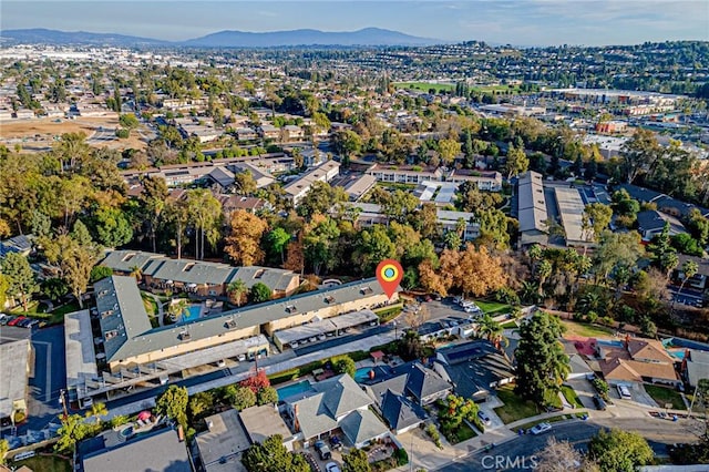 bird's eye view featuring a mountain view