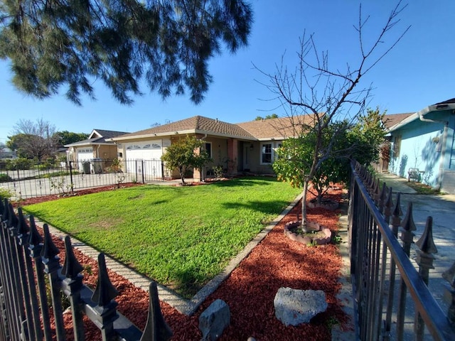 exterior space with a garage