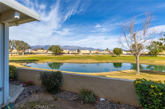 property view of water featuring a mountain view