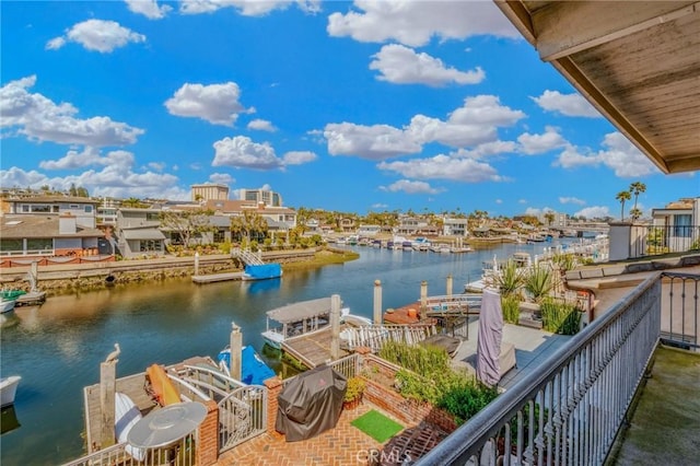 balcony with a water view