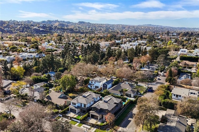 birds eye view of property with a residential view and a mountain view