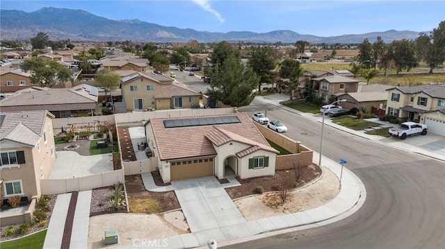 bird's eye view with a mountain view