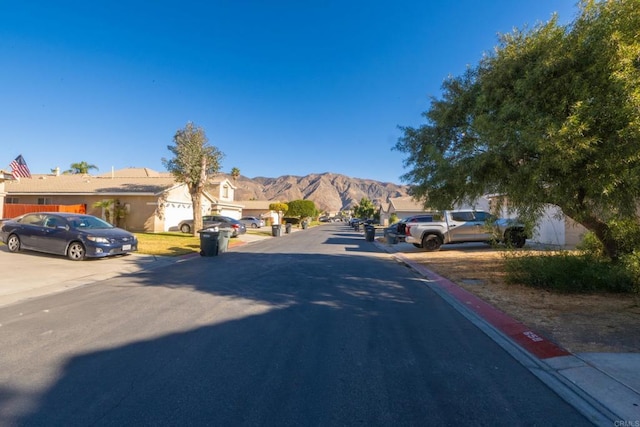 view of street featuring a mountain view