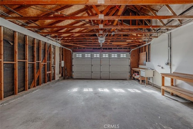 garage featuring sink