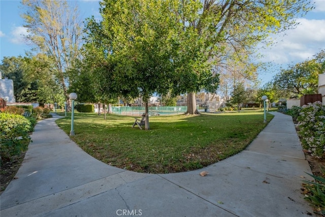 view of community featuring a yard