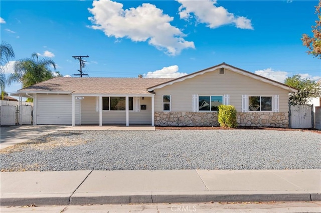 view of single story home