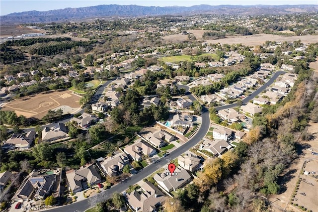 bird's eye view featuring a mountain view