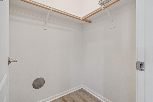 walk in closet featuring hardwood / wood-style flooring