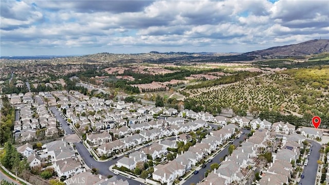 bird's eye view featuring a mountain view