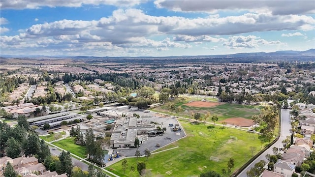 aerial view with a mountain view