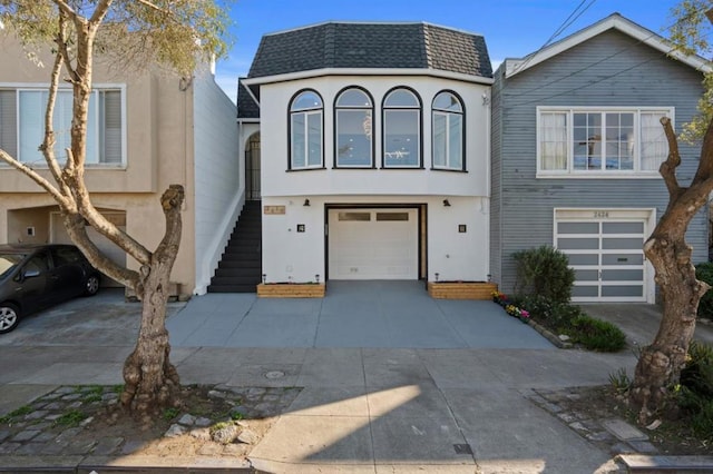 view of front of house with a garage