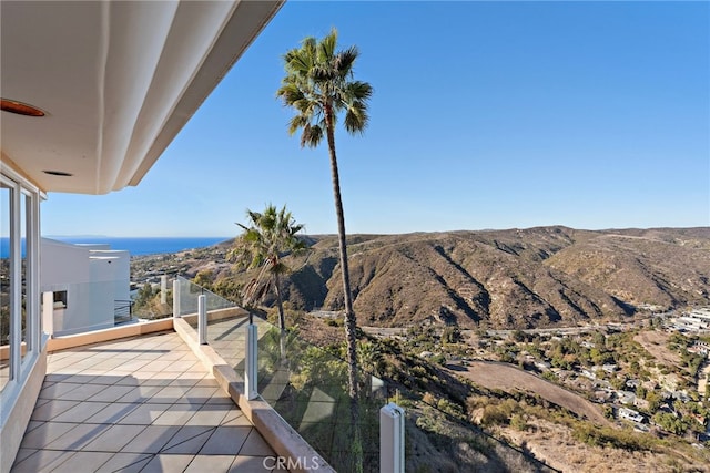 balcony with a mountain view