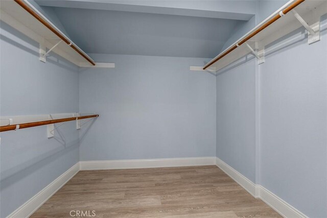 walk in closet featuring light wood-type flooring