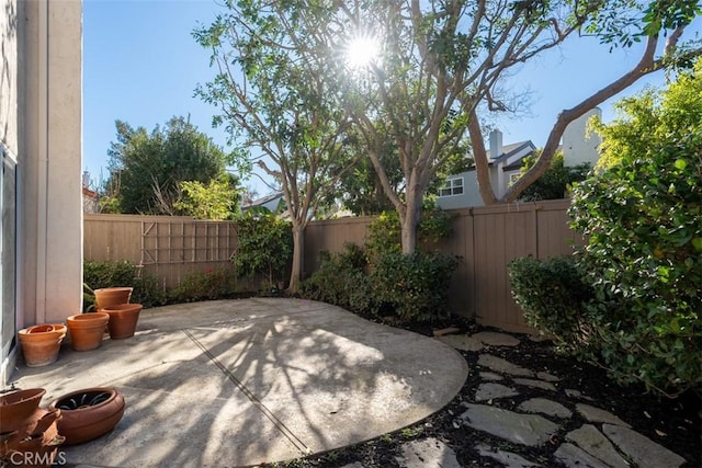 view of patio with a fenced backyard