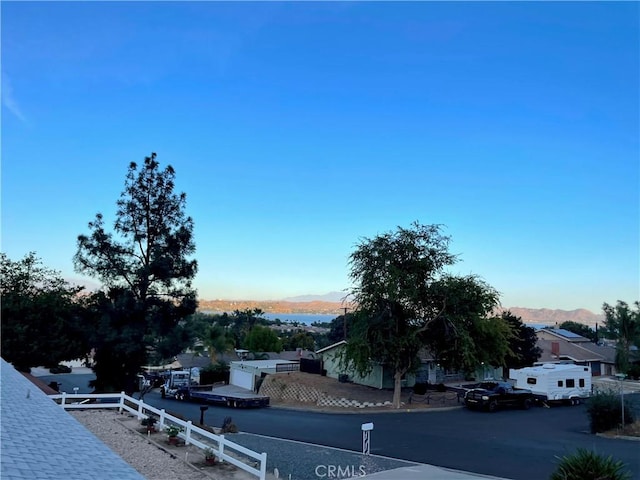 view of street featuring a mountain view