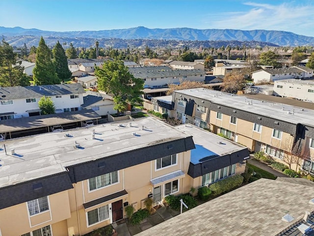 bird's eye view featuring a mountain view