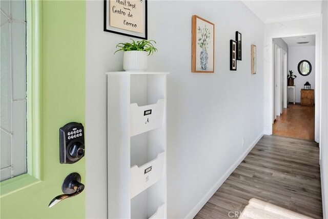 hall featuring light hardwood / wood-style floors