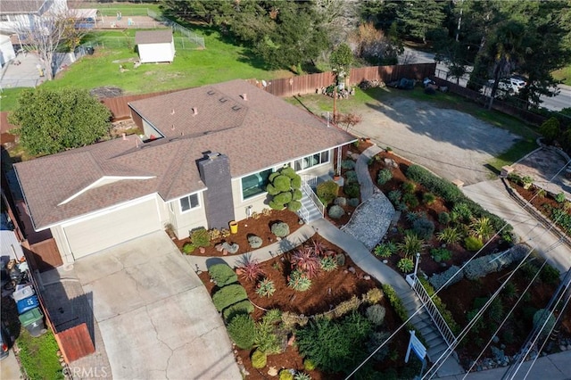 birds eye view of property