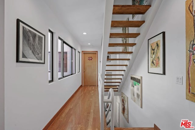 hall featuring light hardwood / wood-style floors