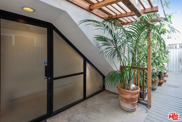 balcony with a pergola