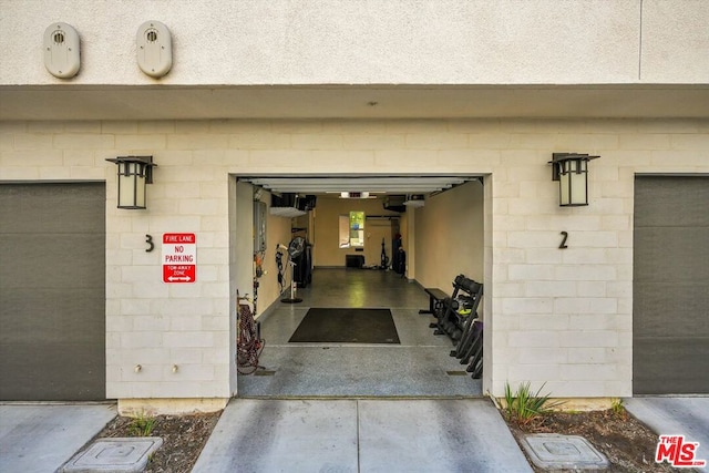 entrance to property with a garage