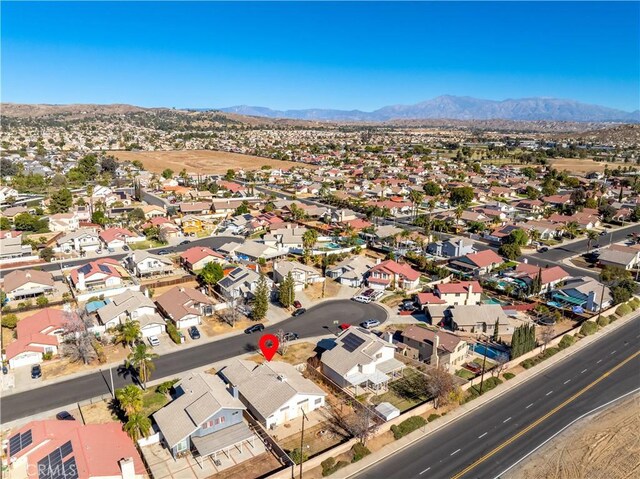 bird's eye view featuring a mountain view