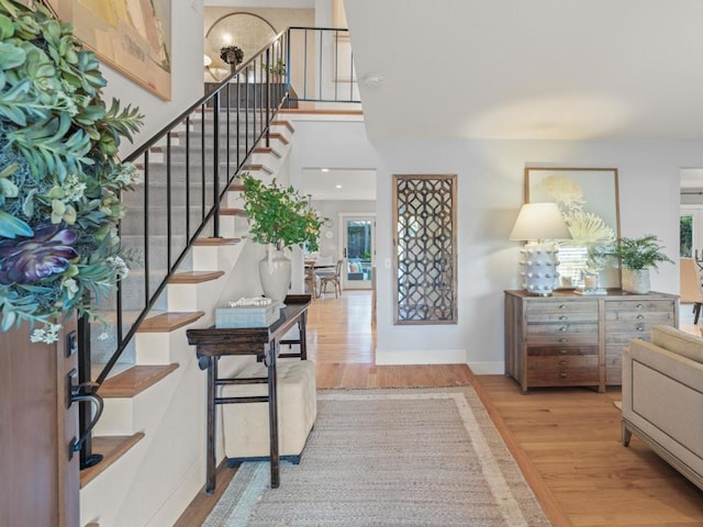 entrance foyer featuring light hardwood / wood-style flooring