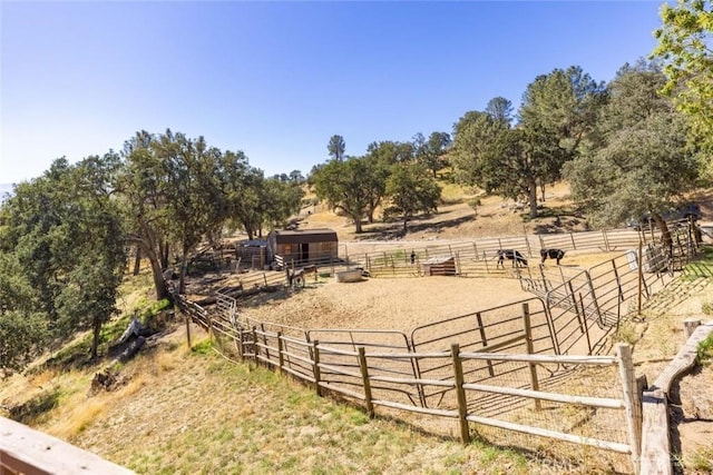 view of yard featuring a rural view