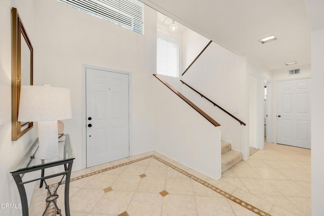 entryway with tile patterned flooring