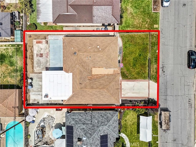 1307 N O Malley Ave, Covina, CA 91722 - aerial overview of property's location with property boundaries highlighted and a pool area