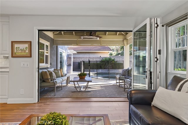 interior space featuring outdoor lounge area