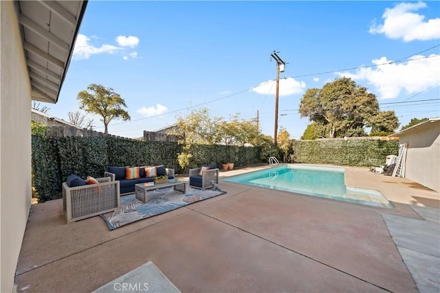 view of swimming pool with a patio area and outdoor lounge area