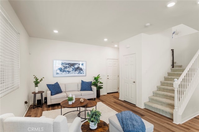 living room featuring hardwood / wood-style flooring