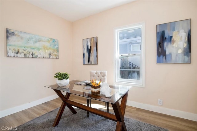 office featuring hardwood / wood-style flooring