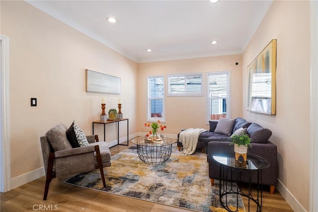 sitting room featuring hardwood / wood-style flooring