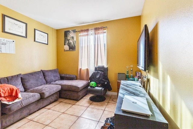 view of tiled living room