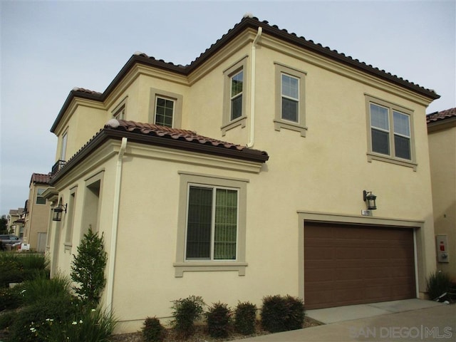 view of home's exterior featuring a garage