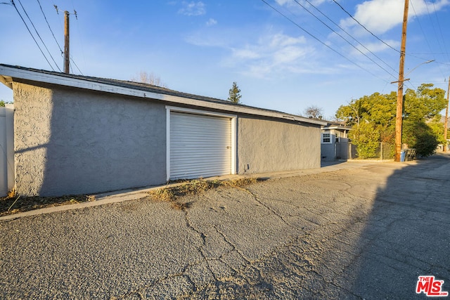 view of garage