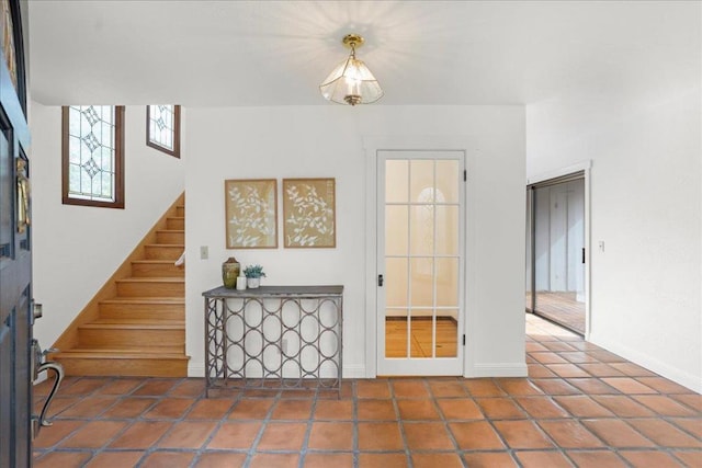 entryway with tile patterned flooring