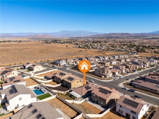 aerial view featuring a mountain view