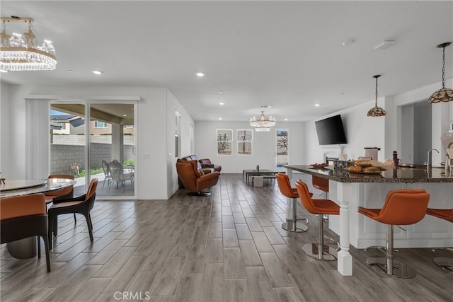 interior space featuring an inviting chandelier and a wealth of natural light