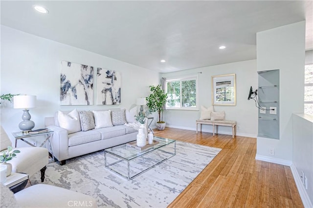 living room featuring hardwood / wood-style floors