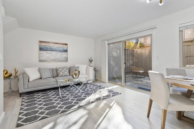 living room featuring light hardwood / wood-style floors