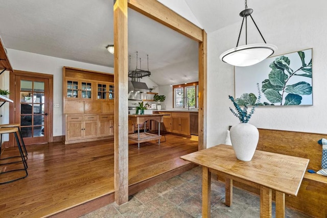 interior space with lofted ceiling