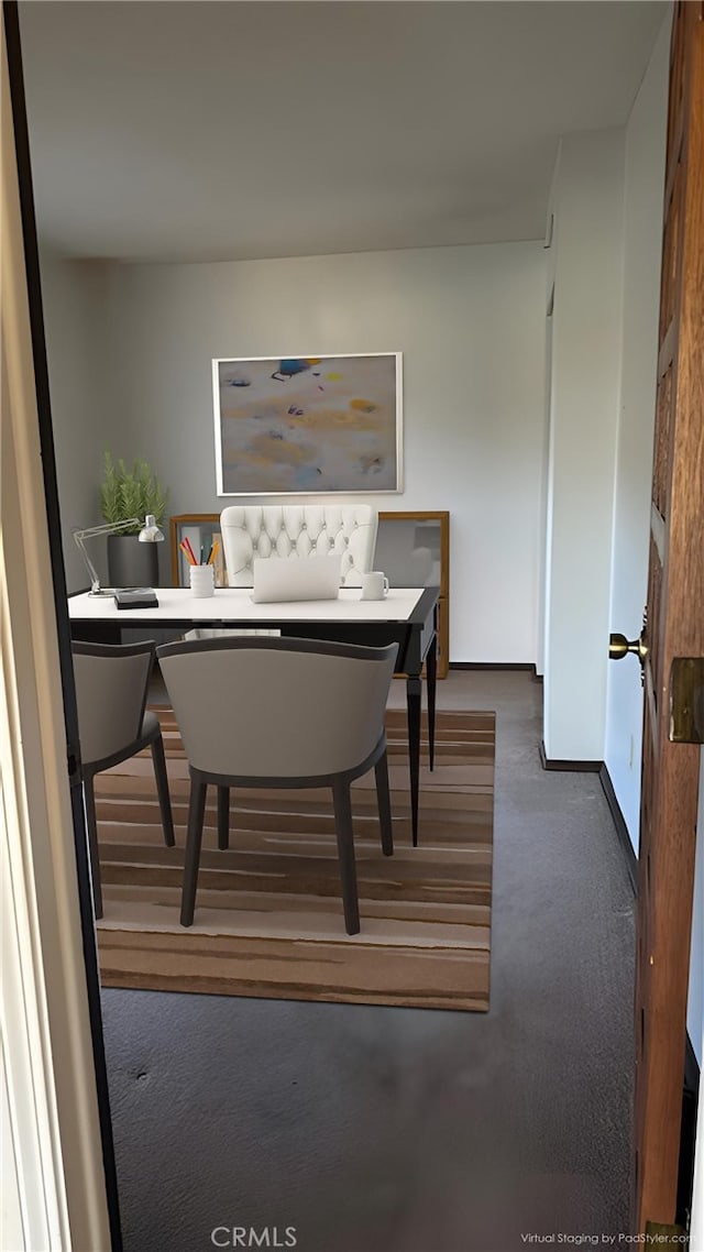 view of carpeted dining room