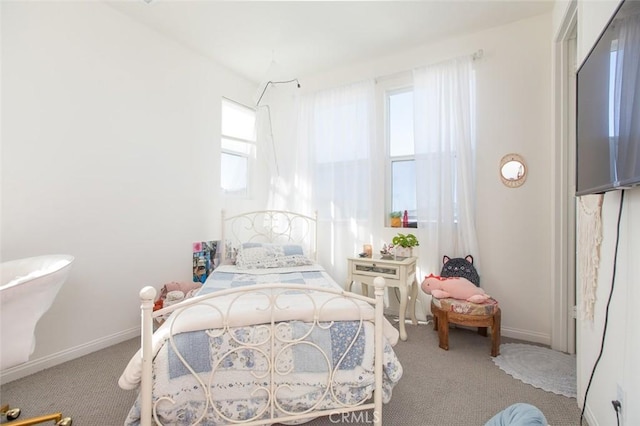 bedroom featuring carpet and multiple windows