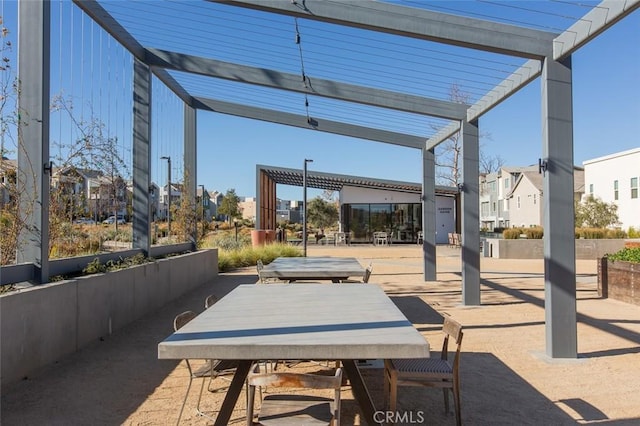 view of patio with a pergola