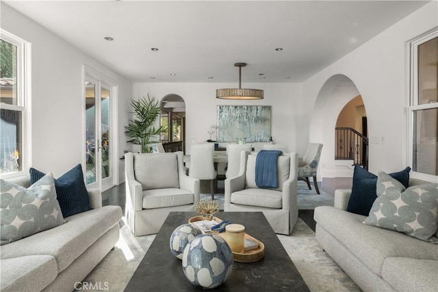 living room featuring light hardwood / wood-style floors