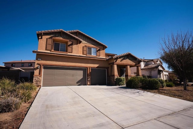 view of front facade with a garage